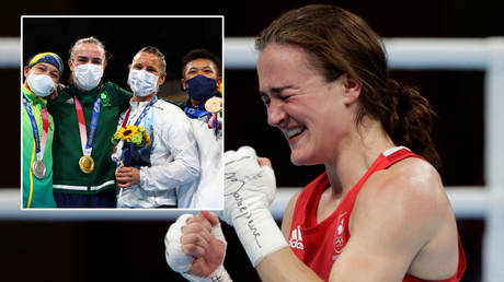 Irish boxing gold medalist Harrington hailed for &lsquo;true Olympic spirit&rsquo; as she invites rivals onto podium during medal ceremony