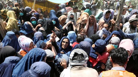 FILE PHOTO. Internally displaced families from northern provinces take shelter in a public park in Kabul, Afghanistan, August 10, 2021.