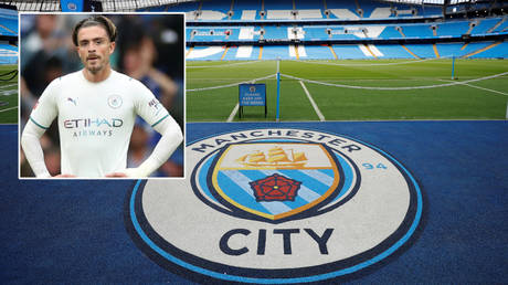 &lsquo;State of you lot&rsquo;: Man City mocked for bizarre picture showing star players as crime family gang from Jack Grealish&rsquo;s home city