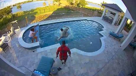 &lsquo;Not all heroes wear capes&rsquo;: NBA player saves toddler son from drowning in swimming pool as clip goes viral (VIDEO)