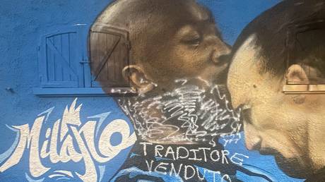 &lsquo;Sell-out traitor&rsquo;: ANOTHER Lukaku mural defaced as new Chelsea signing pens heartfelt message to fans at former club Inter Milan