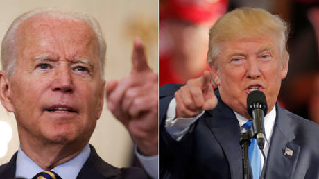 (L) Joe Biden © Reuters / Evelyn Hockstein; (R) Donald Trump © Reuters / Chris Keane