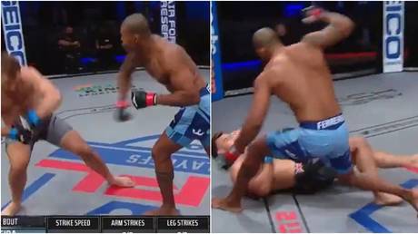 &lsquo;Damn, respect!&rsquo; Brazilian MMA giant hailed for split-second decision not to follow up after rapid KO flattens rival (VIDEO)