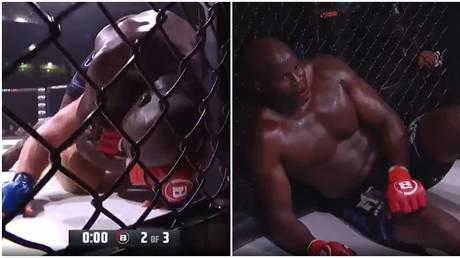 &lsquo;What a BANGER&rsquo;: Russian veteran Kharitonov submitted in LAST SECOND of round by 46-year-old Kongo in wild Bellator brawl (VIDEO)