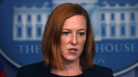 Jen Psaki takes part in a news briefing about the situation in Afghanistan at the White House in Washington, DC, August 17, 2021 © Reuters / Leah Millis