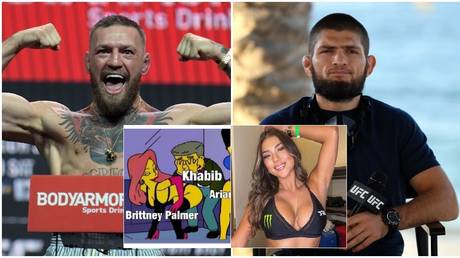 Conor McGregor used a Simpsons meme to respond to Khabib's comments on Octagon girls. © USA Today Sports / Zuffa LLC / Twitter / Instagram @ariannyceleste