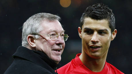 Ronaldo hailed Ferguson as he returned to Old Trafford. © Reuters