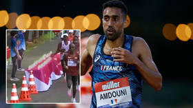 Water you doing?! French marathon runner Amdouni faces accusations of ‘sabotage’ as he KNOCKS OVER rivals’ water bottles (VIDEO)