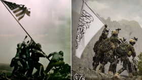 Ultimate insult? Taliban fighters mock iconic Iwo Jima flag-raising photo, posing in seized US military gear