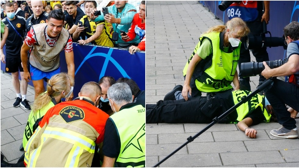 Cris of life: Ronaldo checks on steward after ‘KNOCKING HIM OUT with misfired shot in warm-up’ (VIDEO) — RT Sport News