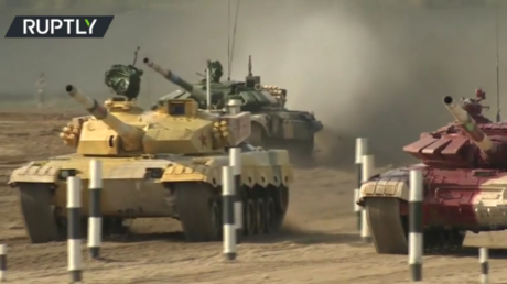 WATCH: World champion Russian team wins first semi-final of Tank Biathlon at 7th International Army Games on outskirts of Moscow