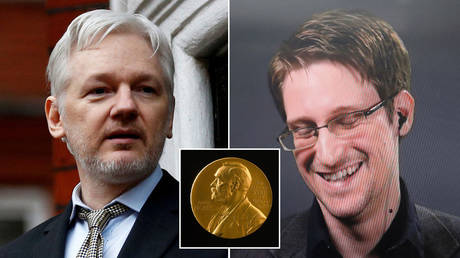 (L) Julian Assange © Reuters / Peter Nicholls; (R) Edward Snowden © REUTERS / Brendan McDermid; (inset) © Wikipedia