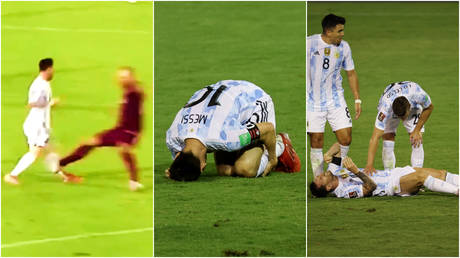 ‘My heart stopped’: Messi endures career-threatening horror tackle before fans swarm pitch to meet relieved Argentina hero (VIDEO)