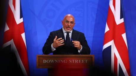 COVID-19 Vaccine Deployment Minister Nadhim Zahawi speaks during a media briefing on the coronavirus pandemic, at Downing Street in London, Britain, June 23, 2021.