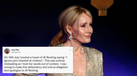 JK Rowling targeted by LGBTQ+ set as queer Twitter user apologises to writer in &lsquo;porn for children&rsquo; row after alleged legal case