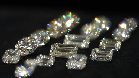 Alrosa diamonds at the diamond show in Moscow, Russia, February 13, 2019