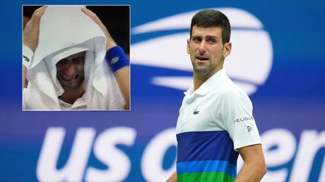 Novak Djokovic was unable to hold back the tears before his defeat to Daniil Medvedev in New York. © Reuters / Twitter