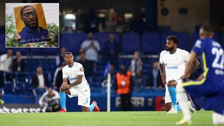 Several Zenit players joined Chelsea in taking the knee. © Reuters