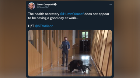 Scottish health minister hits back at BBC editor after VIDEO showing him fall off a scooter goes viral