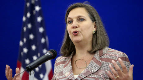 FILE PHOTO: US Assistant Secretary of State for European and Eurasian Affairs Victoria Nuland speaks as she attends a news conference after talks with the Russian Foreign Ministry officials in Moscow, Russia, May 18, 2015. © REUTERS/Sergei Karpukhin