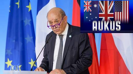 French Foreign Minister Jean-Yves Le Drian has called the new AUKUS military treaty “a stab in the back.”