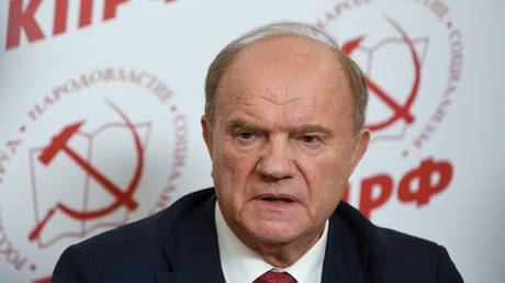 Chairman of the Central Committee of the Communist Party of the Russian Federation Gennady Zyuganov at a briefing at the central headquarters of the Communist Party on elections.© Sputnik / Maxim Blinov