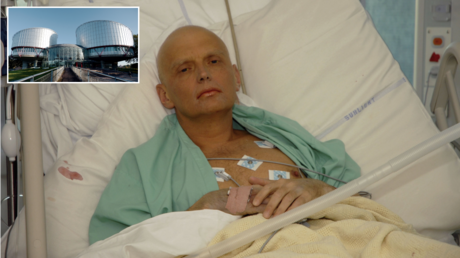 Alexander Litvinenko. © Getty Images / Natasja Weitsz; (inset) The European Court of Human Rights. © AFP / FREDERICK FLORIN