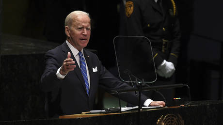 Joe Biden addresses the 76th Session of the UN General Assembly at United Nations headquarters in New York, September 21, 2021 © AP / Timothy A. Clary