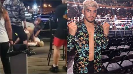 Footage reportedly shows Bellator fighter Dillon Danis being restrained by police. © Twitter @RyanSpencerMMA / Instagram @dillondanis