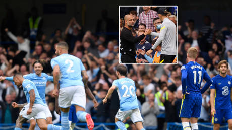 Pep Guardiola (inset) got the better of Chelsea as Manchester City won in the Premier League © John Sibley / Action Images via Reuters | © Toby Melville / Reuters