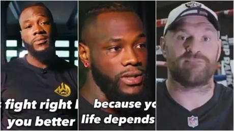 Deontay Wilder's (right) video message to Tyson Fury appears to have backfired © Instagram / gypsyking101 © Twitter / josephlaws