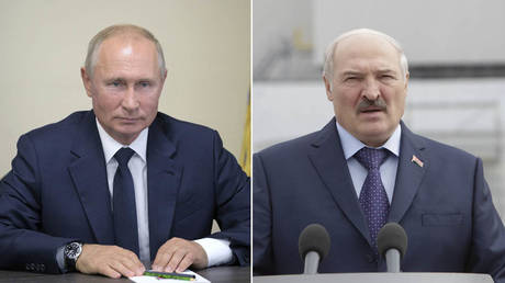 (L) Vladimir Putin © Sputnik/Alexei Druzhinin/Kremlin via REUTERS ATTENTION EDITORS; (R) Alexander Lukashenko © Sergii Kharchenko/NurPhoto via Getty Images