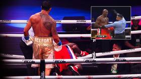 ‘Whoever sanctioned this should be ARRESTED’: Shaky Holyfield stopped in first round by Belfort in embarrassing scenes (VIDEO)