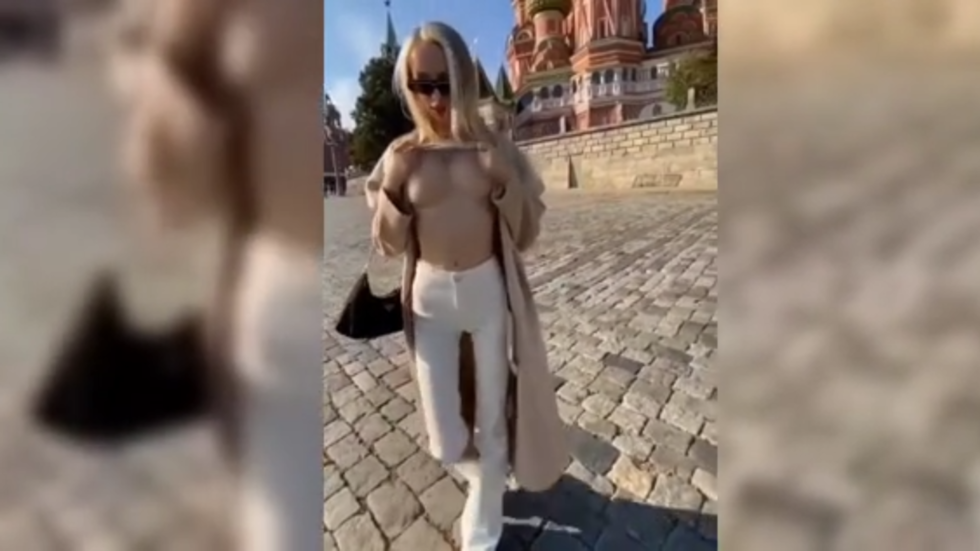 Russian pornstar faces criminal probe for ‘offending feelings of believers’ by flashing breasts at St. Basil's Cathedral - media