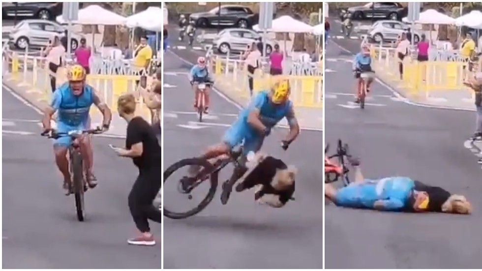 WATCH: Hapless fan takes out lead cyclist in brutal collision near finish line as ‘police investigate shocking incident’