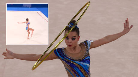 Dina Averina won gold at the Olimpico Cup 2021 © Twitter / 2B12FxaEvT8G6pl | © Lindsey Wasson / Reuters