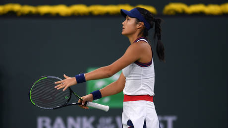 Raducanu was frustrated at Indian Wells. © USA Today Sports