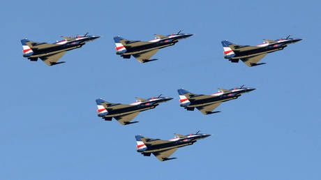 FILE PHOTO. China's J-10 jet fighters. © AFP / STR