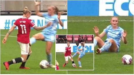 &lsquo;Horrendous&rsquo;: Brutal high tackle sees women&rsquo;s star shown straight red card in fiery derby clash (VIDEO)