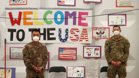 File photo: A reception for evacuees from Afghanistan at the US airbase in Ramstein, Germany, October 9, 2021.