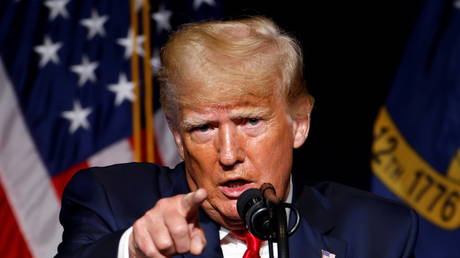 Former U.S. President Donald Trump at the North Carolina GOP convention dinner in Greenville