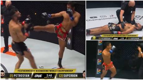 &lsquo;SMOKED&rsquo;: Fans stunned as &lsquo;kickboxing GOAT&rsquo; Petrosyan suffers savage KO & rival runs around body of unconscious opponent (VIDEO)