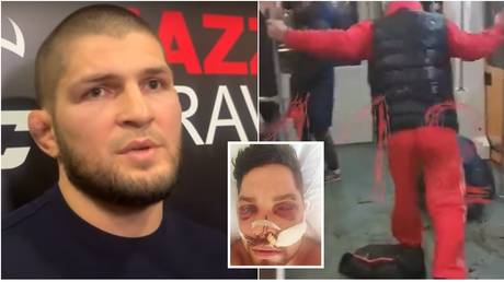 Khabib spoke to the media about a recent attack on the Moscow Metro. © YouTube Ushataika : Sport-Express