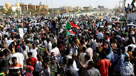 Demonstrators protest against prospect of military rule in Khartoum, Sudan