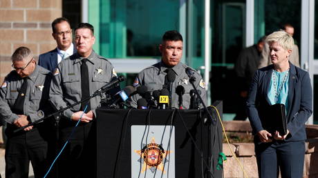 Sante Fe County Sheriff Adan Mendoza hold news conference on 'Rust' set shooting, which left Halyna Hitchens dead, in New Mexico