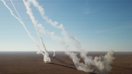 Missiles incoming, missiles intercepting: WATCH Russian military train to overwhelm air attackers with massive defensive barrages