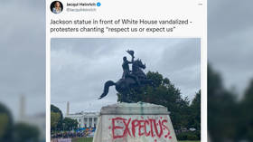 Activists vandalize Andrew Jackson statue outside White House on Indigenous Peoples’ Day (PHOTOS)