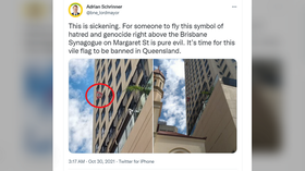 ‘A knife in the heart of Holocaust survivors’: Australian police seize Nazi flag near synagogue ahead of Kristallnacht anniversary