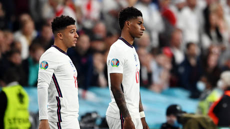 The fan abused England duo Rashford and Sancho as well as teammate Saka after their Euro 2020 defeat to Italy. © Reuters