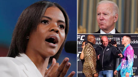 &lsquo;Fake president&rsquo;: Candace Owens in Joe Biden and Kamaru Usman comparison after Dana White howls at terrifying UFC face-off (VIDEO)